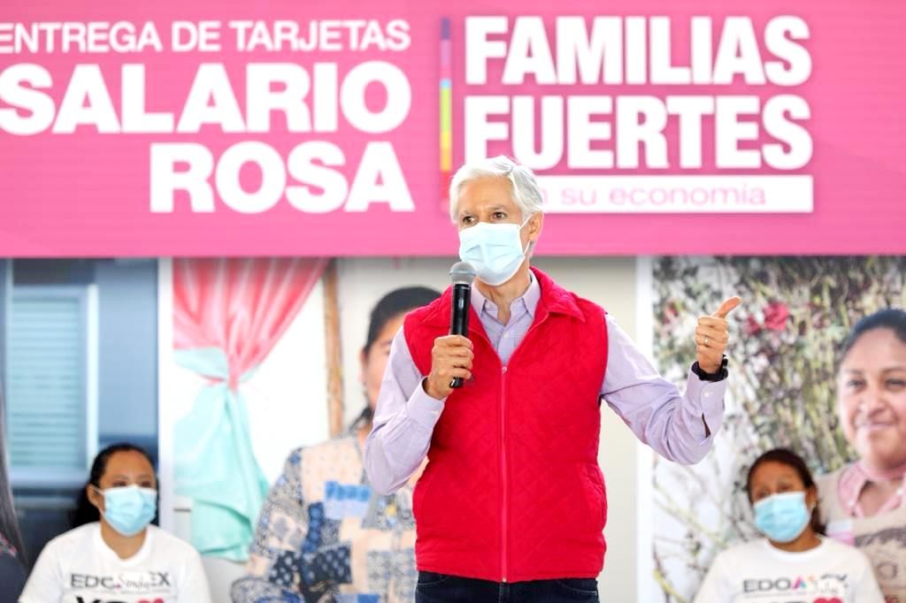 Alfredo del Mazo indica que con el Salario Rosa el Gobierno del Estado de México impulsa la contingencia sanitaria
