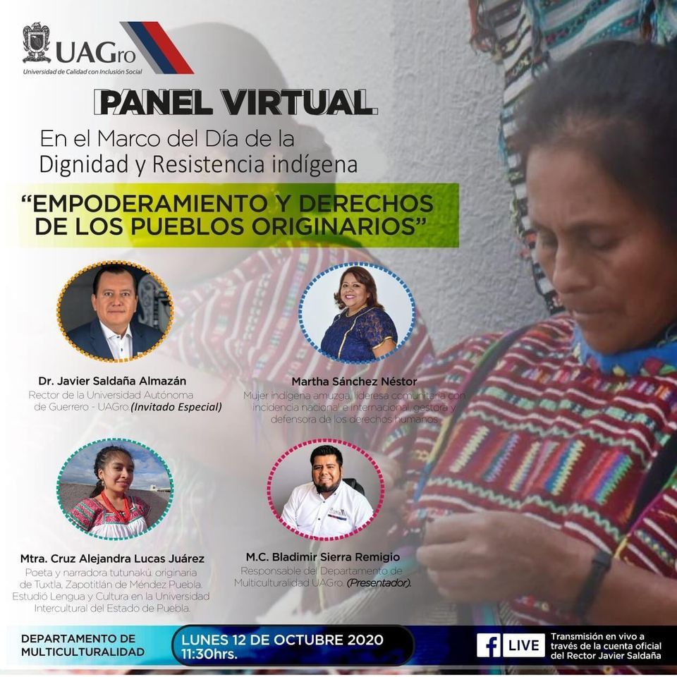 Invita Javier Saldaña a la transmisión en vivo del panel virtual "Empoderamiento y derechos de los pueblos originarios"