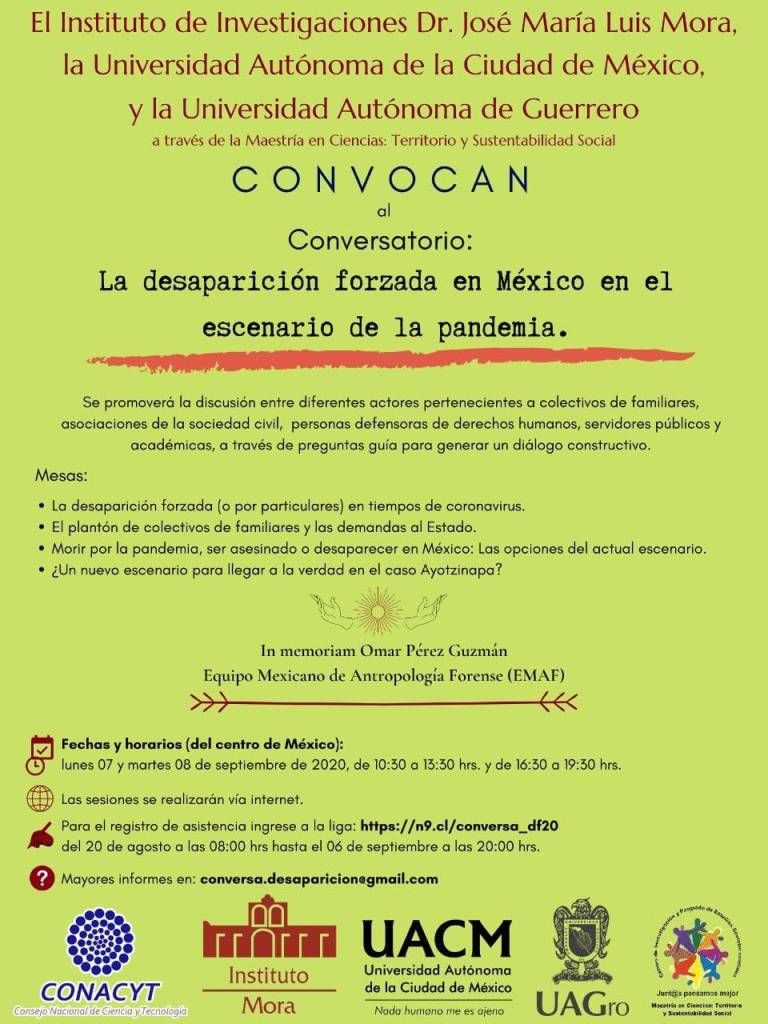 Se realiza el conversatorio La desaparición forzada en México en el escenario de la pandemia, con la participación de la UAGro
