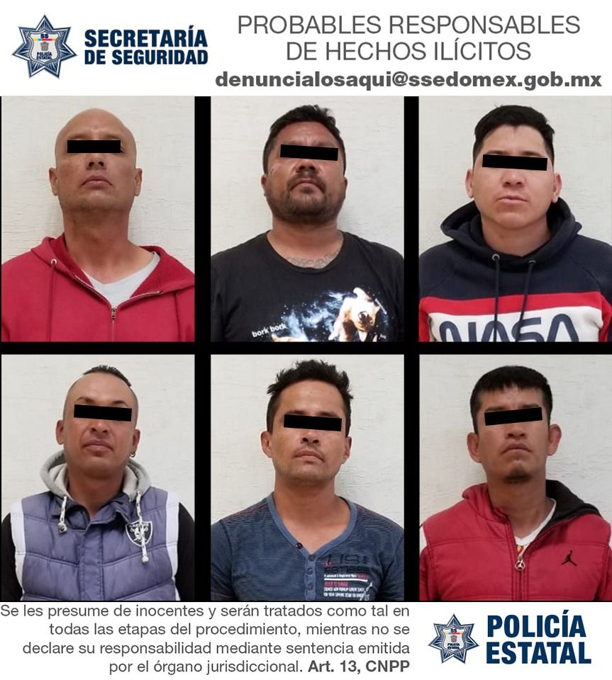 
Detienen en Atenco a seis  ladrones al momento que saqueaban una residencia 
 