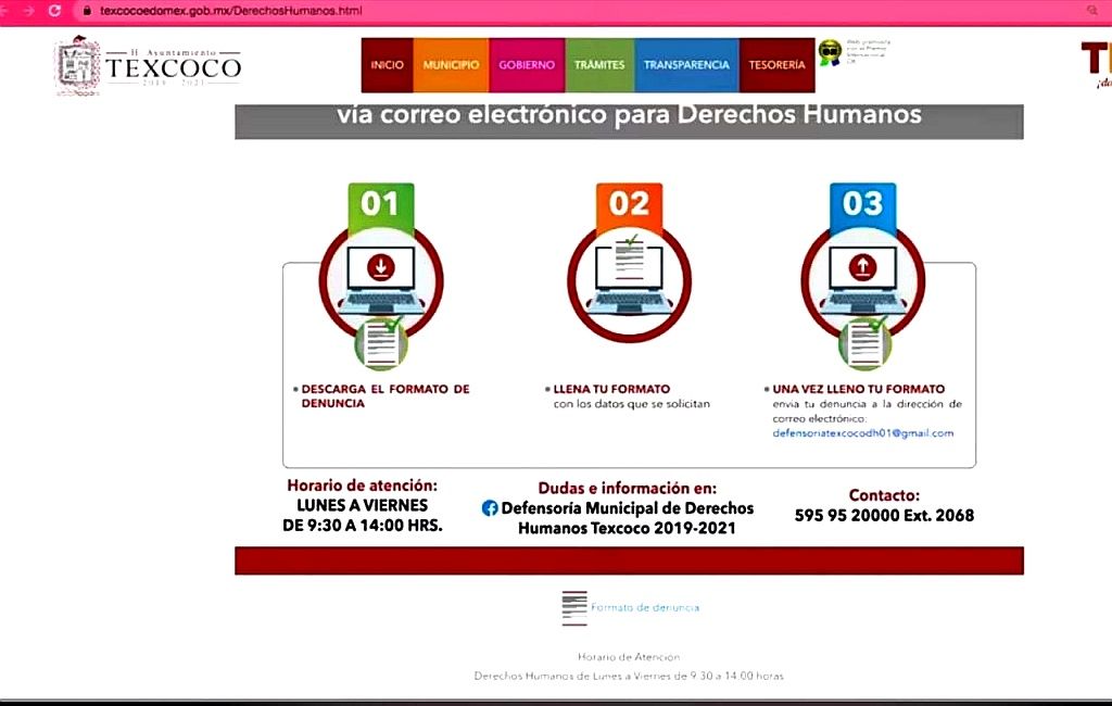 Instalan botón de quejas de Derechos Humanos en la página web de Texcoco