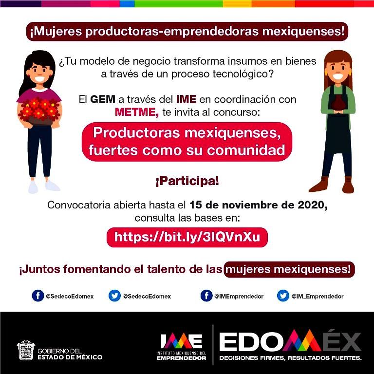 El GEM y METME abren concurso para premiar a productoras del Estado de México