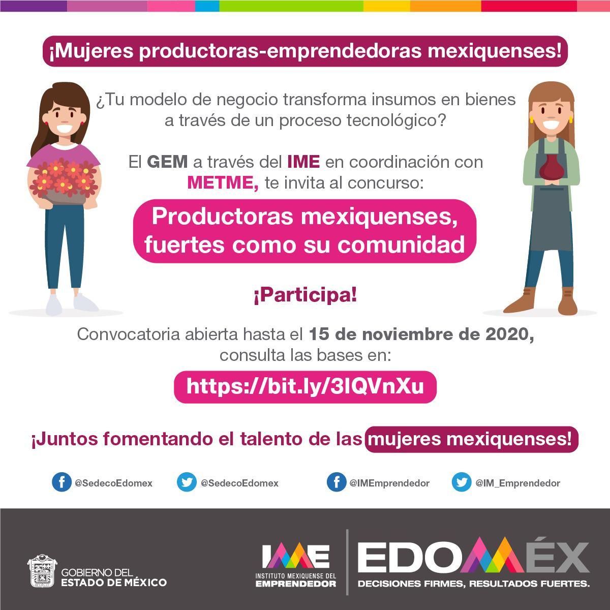 Abren GEM y  METME concurso para premiar a productoras del Estado de México