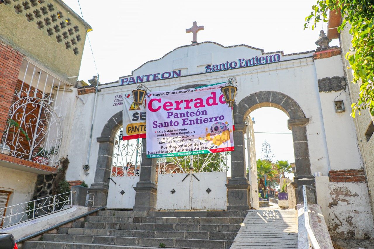 Ante contingencia por COVID-19, permanecerán cerrados panteones en Chimalhuacán