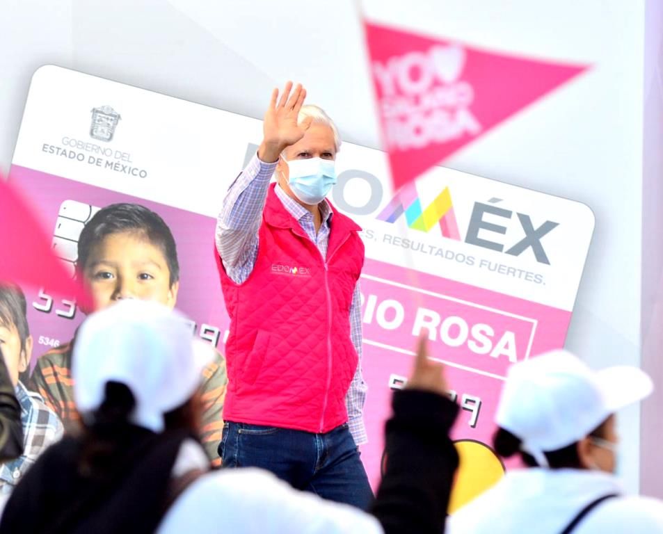 Alfredo del Mazo indica que reciben el Salario Rosa más de 325 mil amas de casa en apoyo a la economía familiar