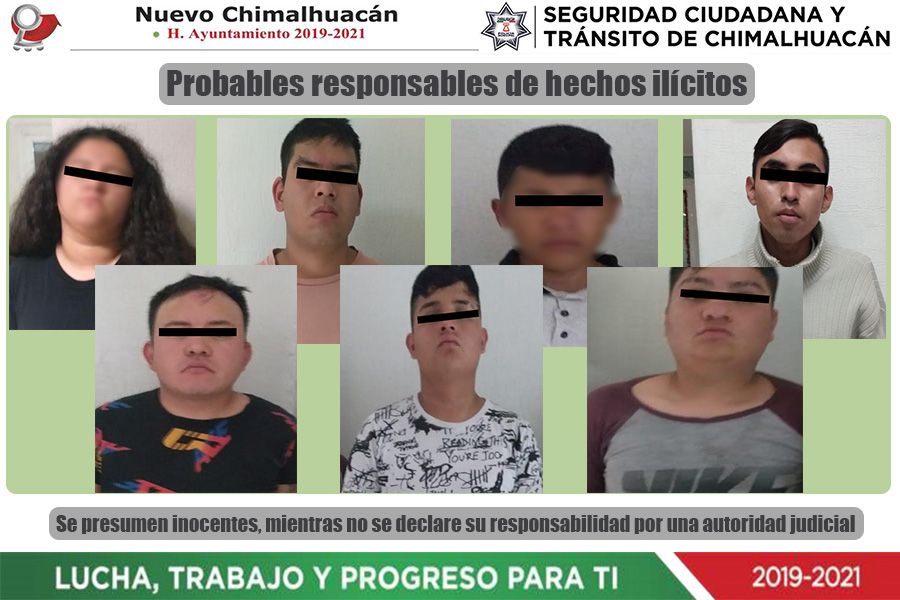 #Por robo a tienda departamental en Chimalhuacán la policía logro detener a siete "rateros"