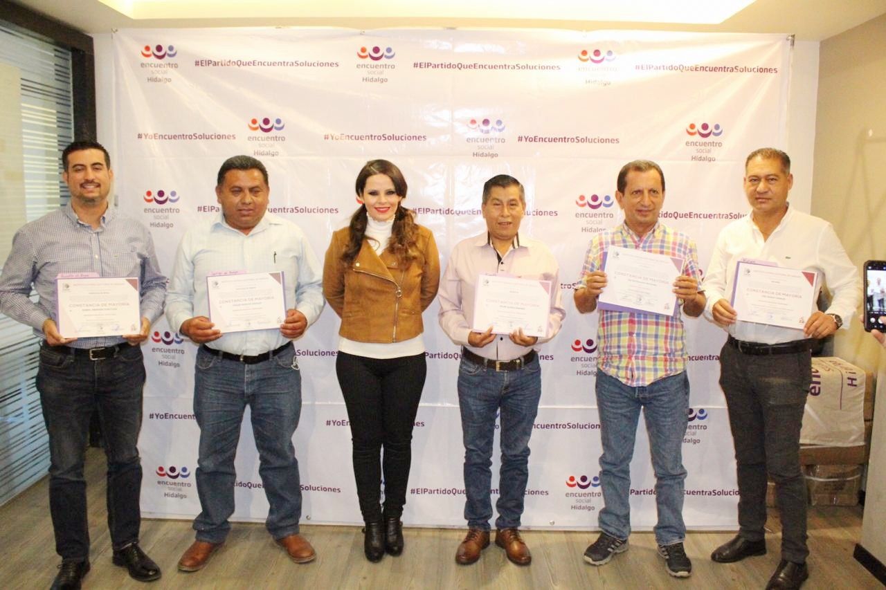 Entrega Encuentro Social Hidalgo, constancias de mayoría a los candidatos ganadores
