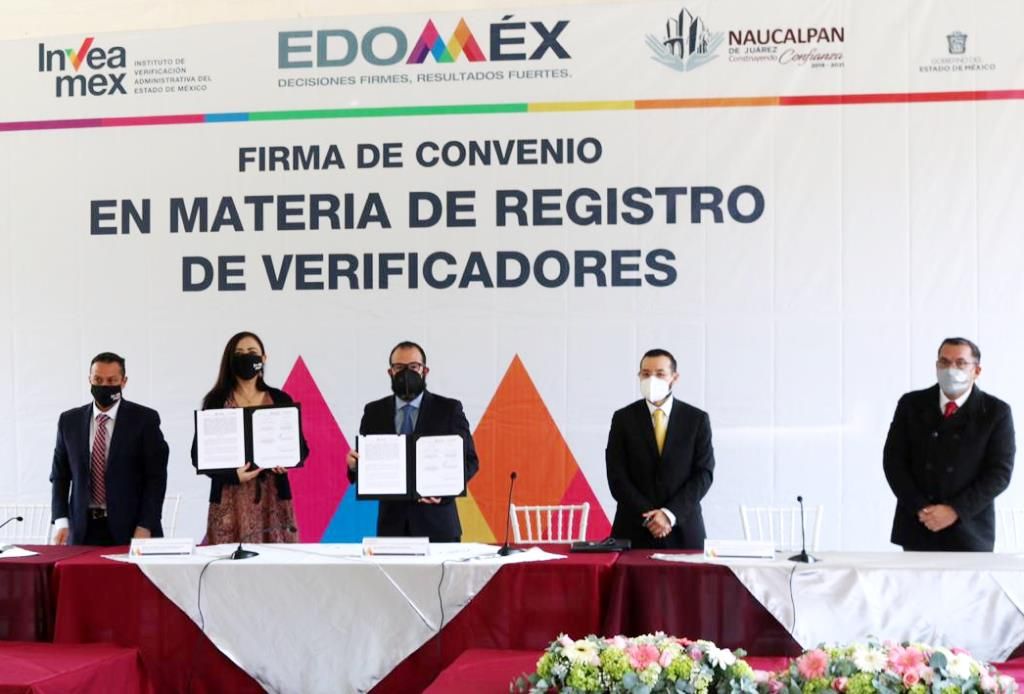 El Edoméx y Naucalpan firman convenio para registrar a verificadores municipales