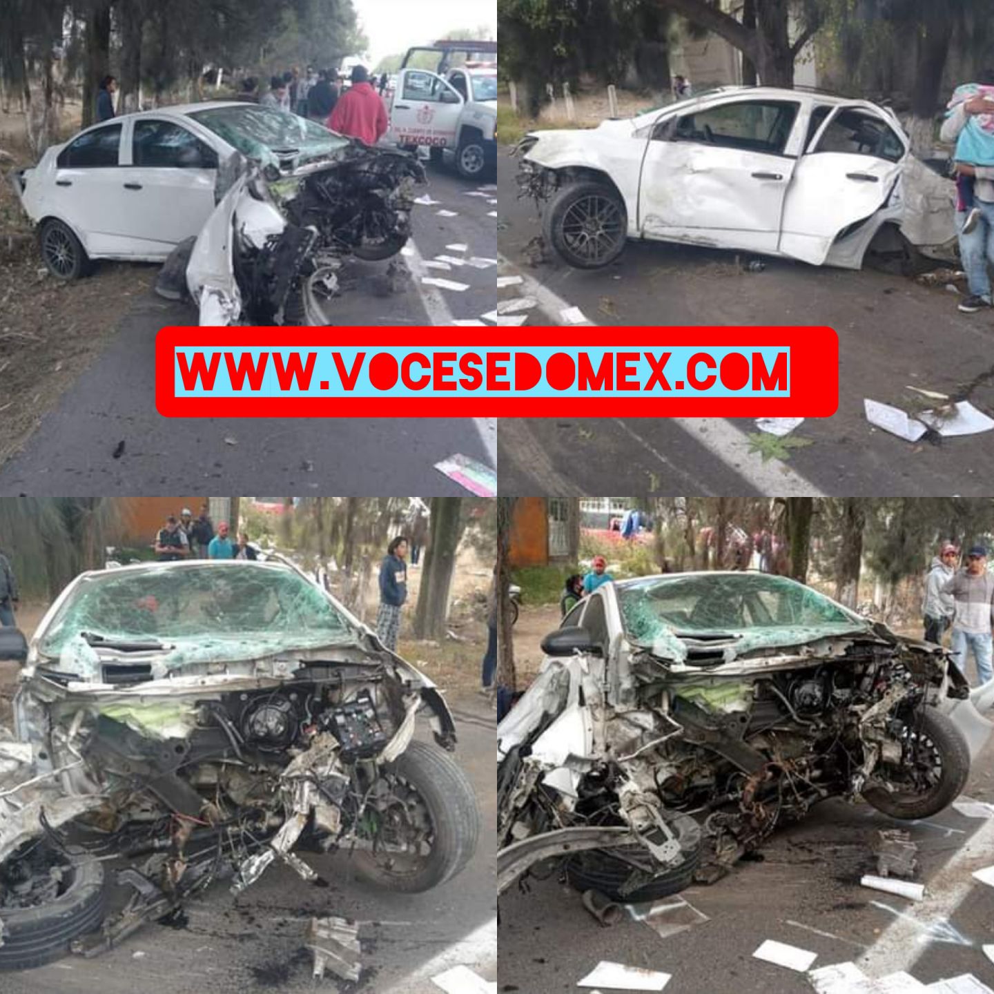 4 heridos en accidentes entre ellos menores de edad en la carretera Texcoco - Peñon 