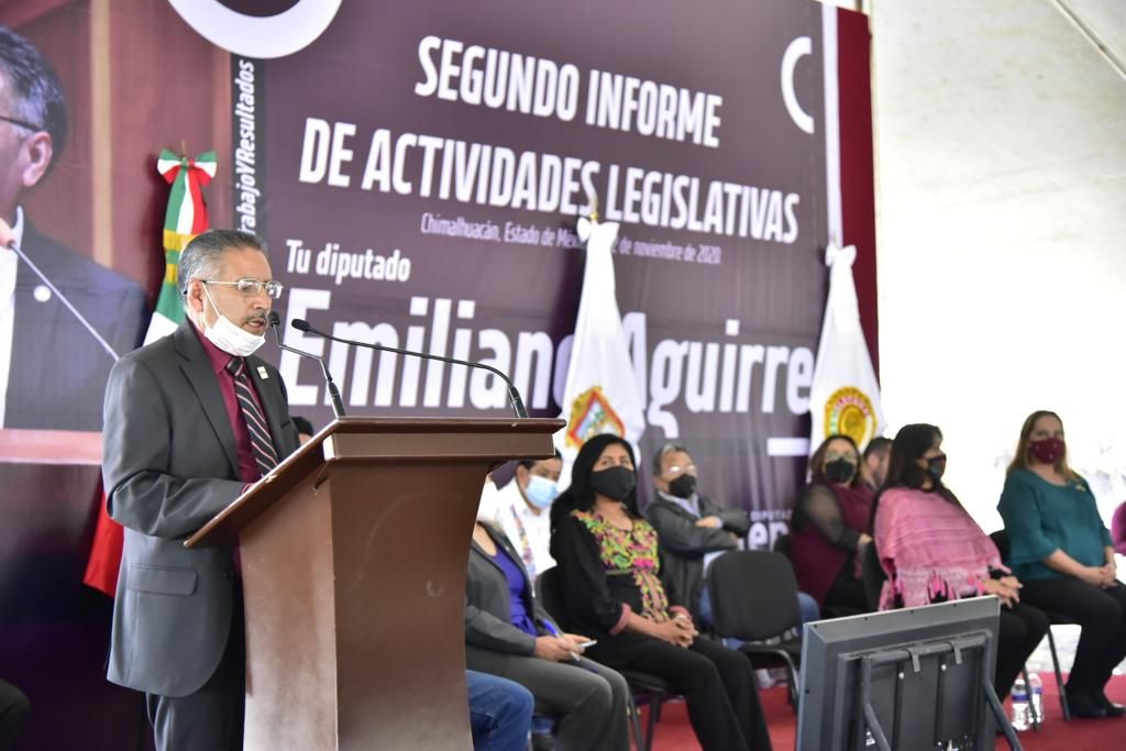 diputado Emiliano Aguirre, rindió su segundo Informe de Actividades Legislativas.