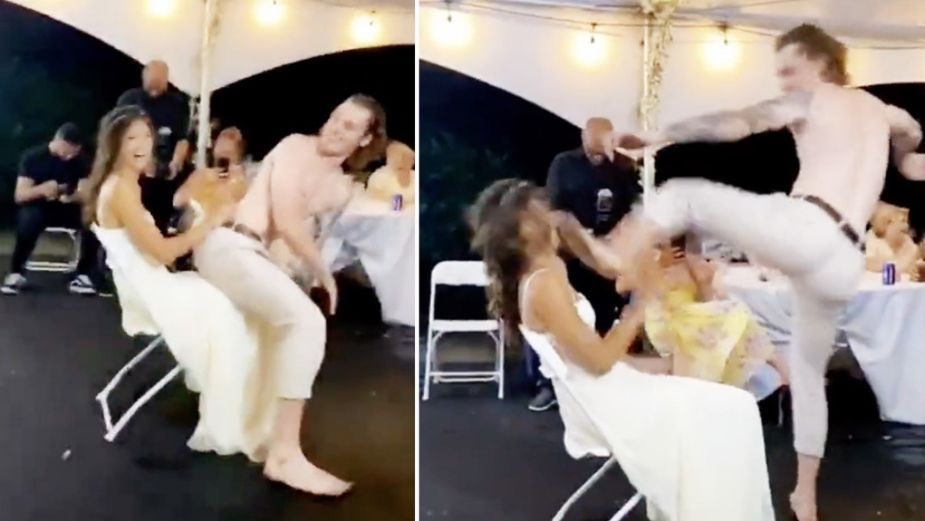 VIDEO VIRAL: Novio arruina su propia boda al patearle la cara a su esposa durante ’baile erótico’
