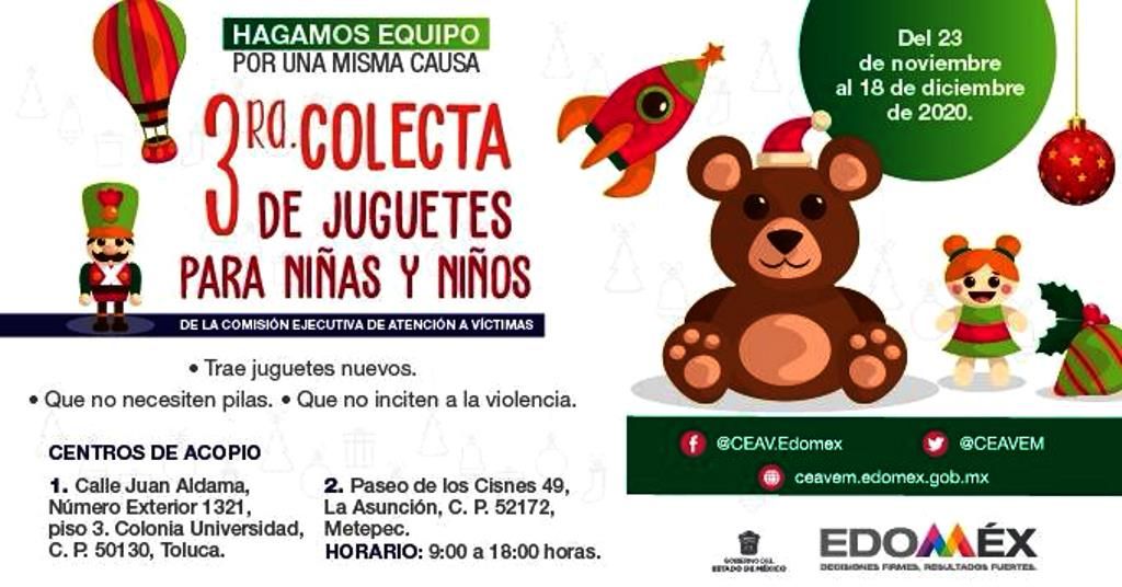 La CEAVEM lanza colecta de juguetes para niñas y niños víctimas u ofendidos del delito 