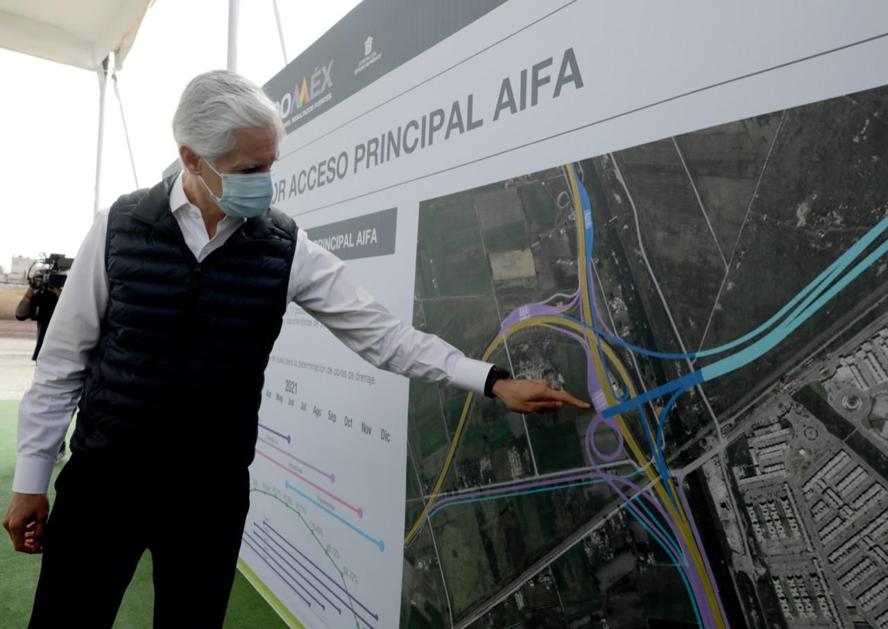 Supervisa Alfredo del Mazo inicio de la construcción del distribuidor vial del acceso principal al Aeropuerto Internacional Felipe Ángeles