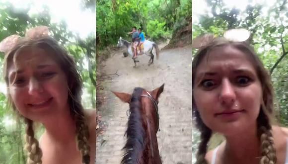 Turista ebria se extravía durante paseo a caballo y divierte a muchos en las redes sociales
