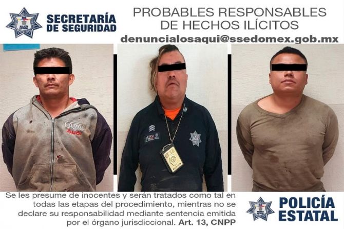 Cayeron tres sujetos por presunto robo de autos en Tepetlaoxtoc