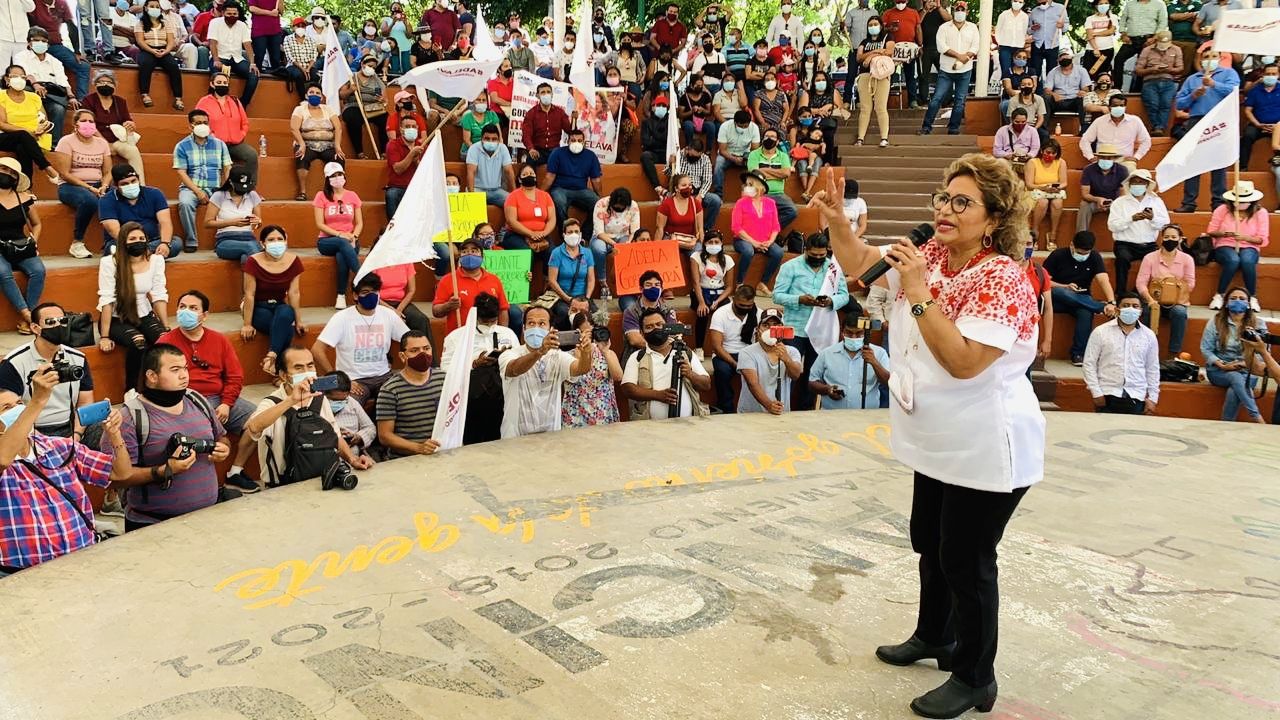Respaldan a Adela Román militantes y simpatizantes de Morena en Chilpancingo 