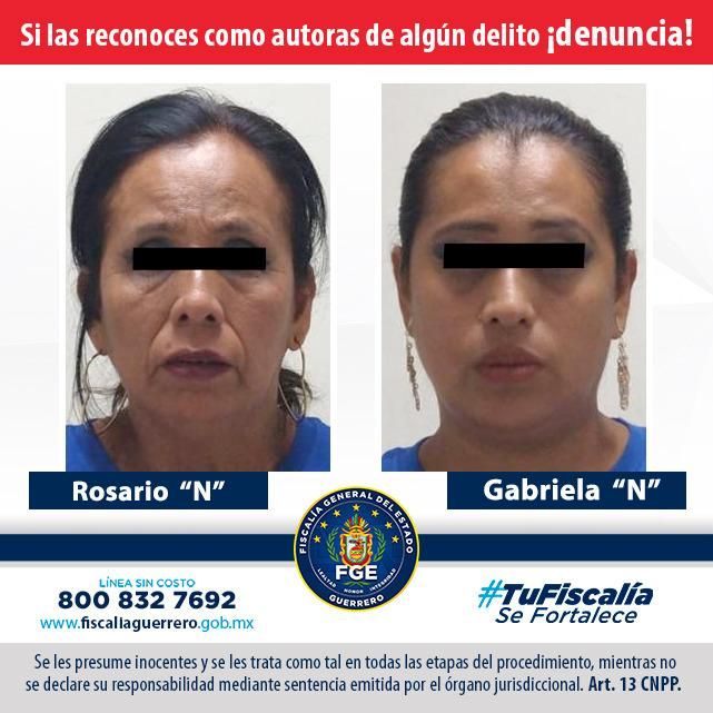 Logra la Fiscalía de Guerrero vinculación a proceso en contra de Rosario "N" y Gabriela "N", por extorsión en Acapulco 