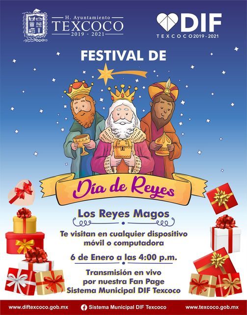 El DIF municipal de Texcoco invita a seguir el Festival de día de Reyes en forma virtual desde casa 