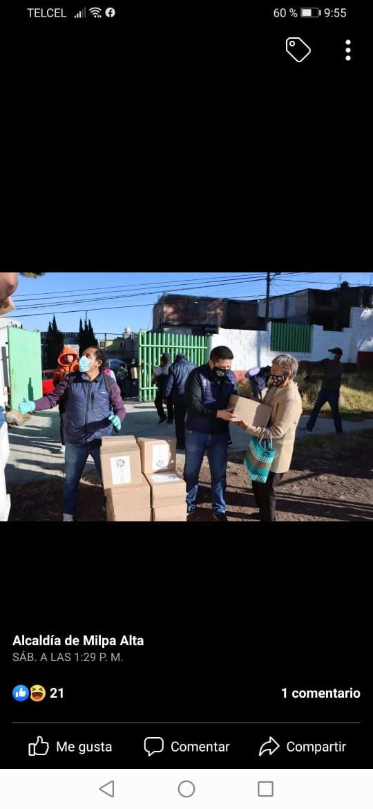 #Ante la pandemia el alcalde de Milpa Alta apoya grupos vulnerables: Octavio Rivero Villaseñor