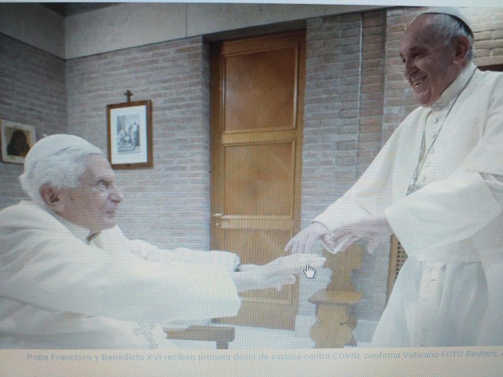 #Papa Francisco y Benedicto XVI reciben primera dosis de vacuna contra COVID, confirma Vaticano