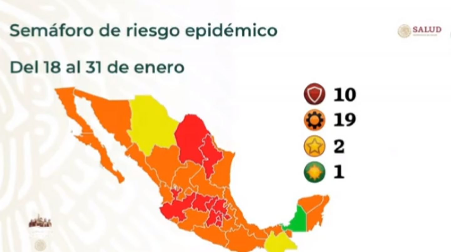 Semáforo COVID-19: 10 estados se quedan en rojo y solo Campeche sigue en verde