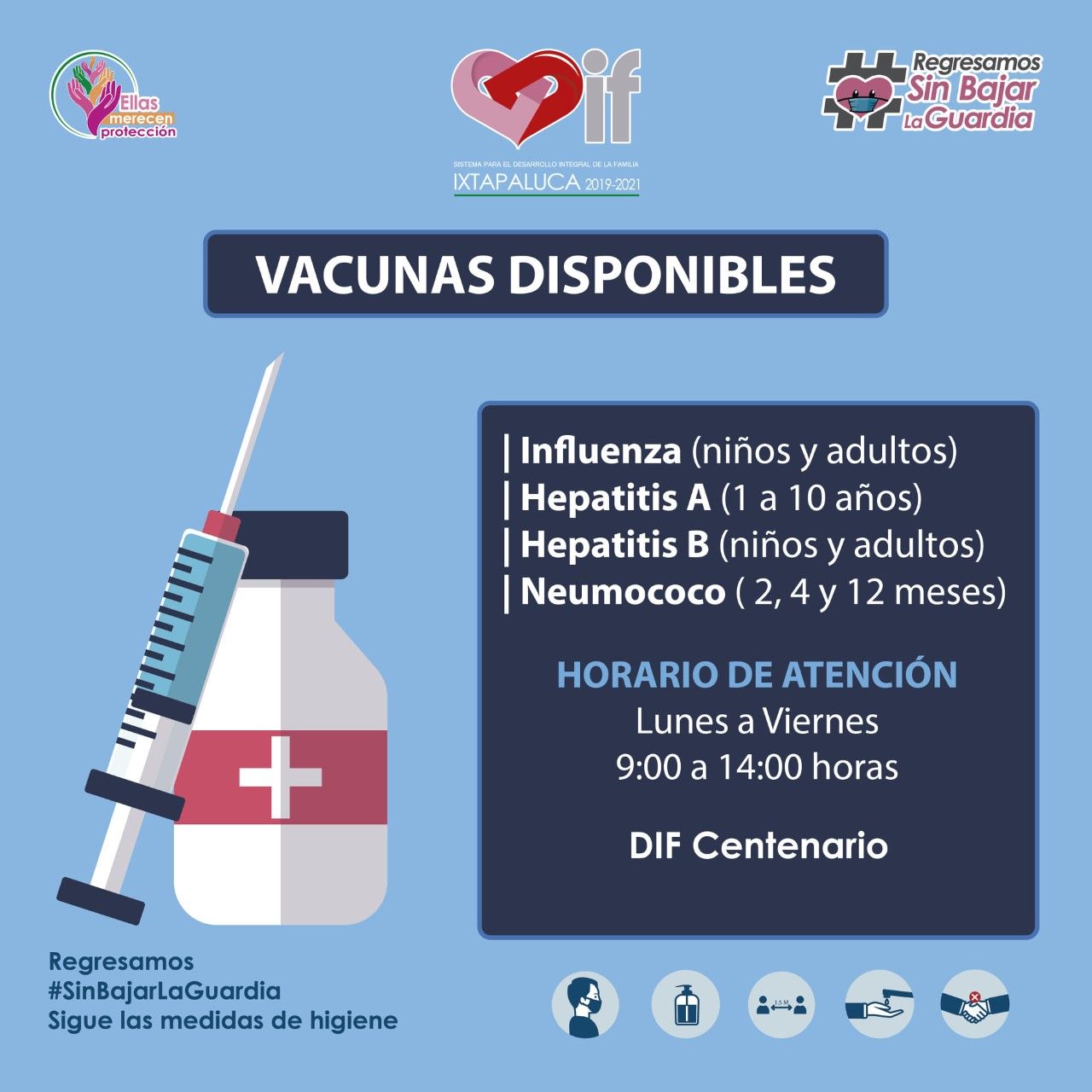 Ofrece DIF Ixtapaluca medicamento gratuito y vacunas por parte de DIF