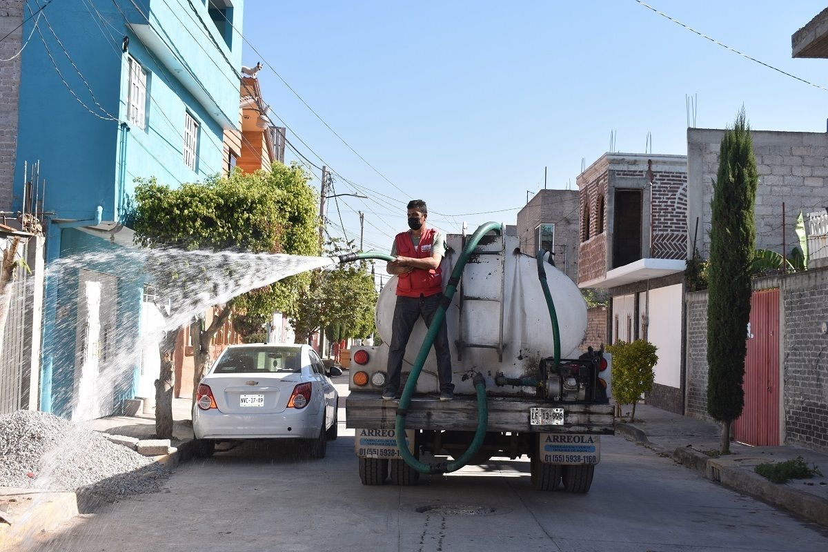 #ODAPAS Chimalhuacán realiza jornadas de desinfección de espacios públicos