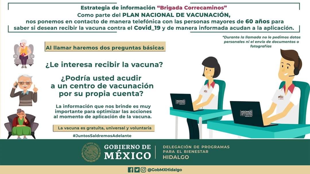Vacunarán a 384 mil adultos mayores de Hidalgo entre febrero y abril de este año
