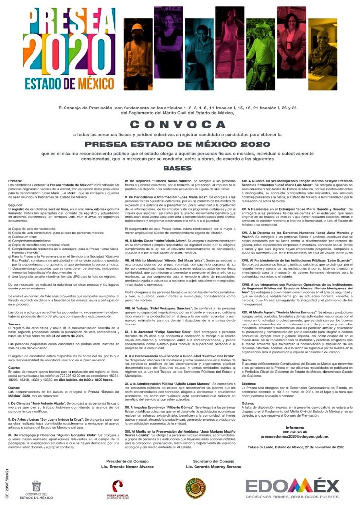 Últimos días para participar por la Presea Estado de México en Artes y Letras y en Deporte