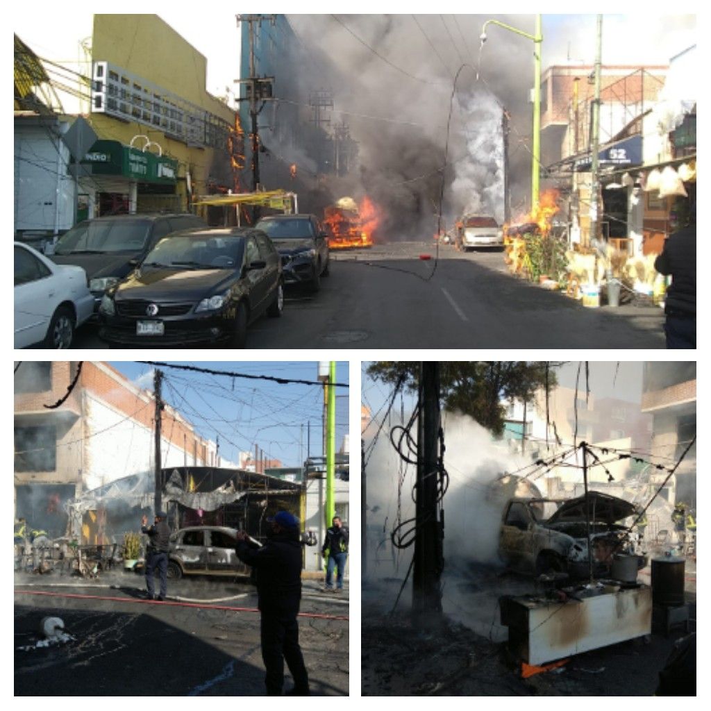 Explosión de pipa de gas destruye calle aledaña del mercado Jamaica en CDMX
