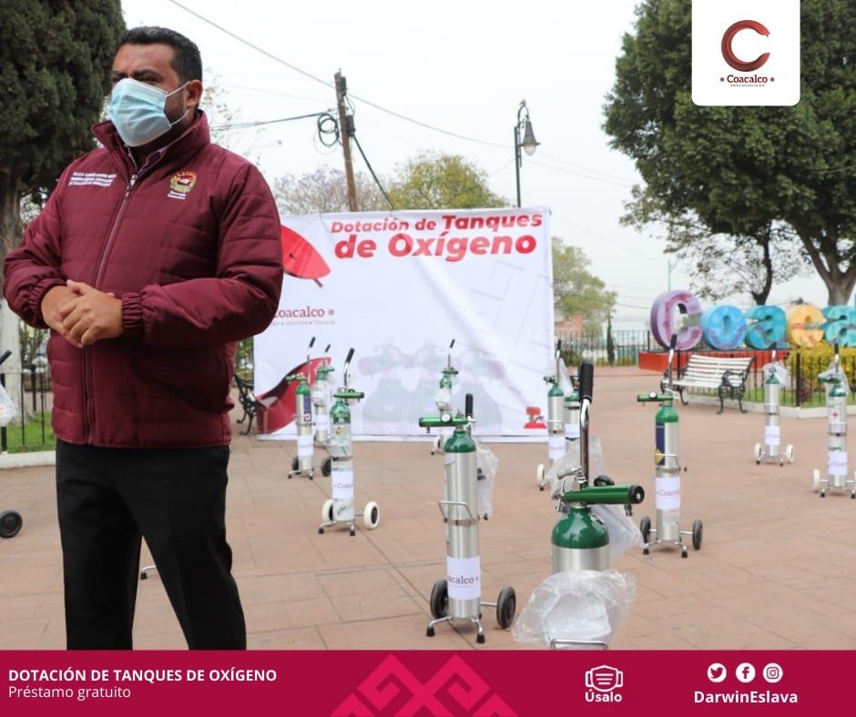 Inicia Gobierno de Coacalco dotación de tanques de oxígeno a pacientes de Covid-19