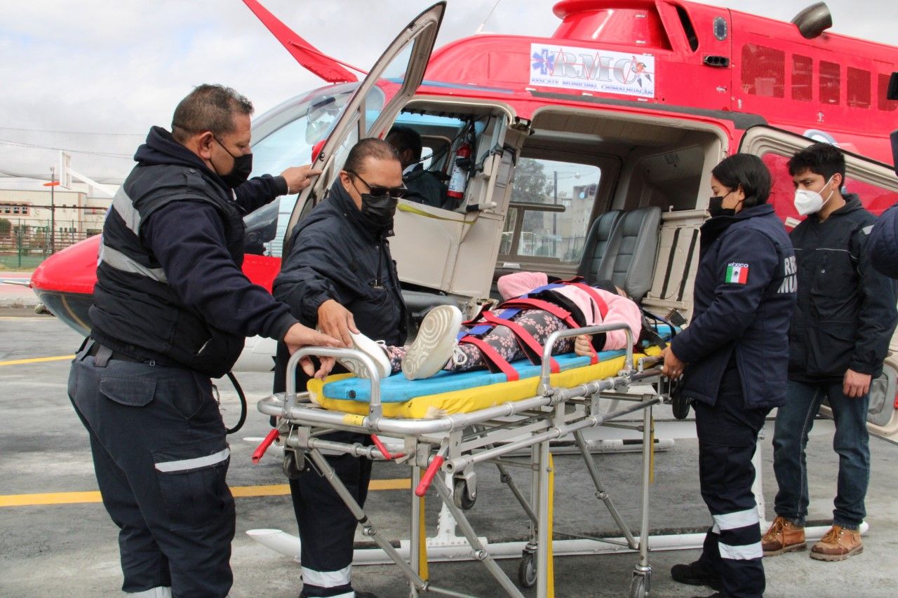 Helicóptero El Guerrero coordina acciones de Rescate en Chimalhuacán