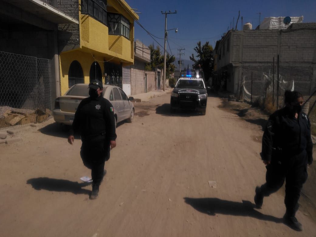 Policías recorren a pie zonas de difícil acceso en Chimalhuacán