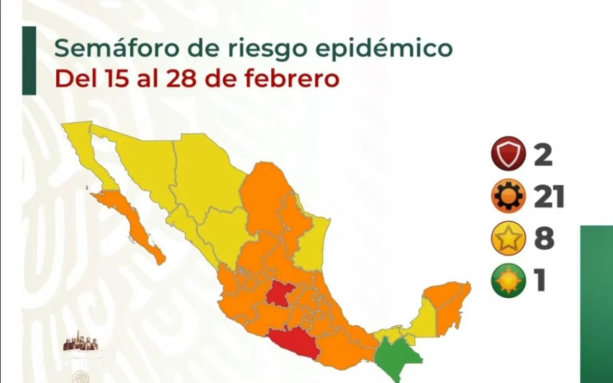 Semáforo Covid: sólo Guanajuato y Guerrero en rojo; Chiapas regresa a verde
