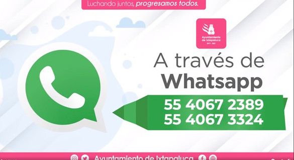 #Activa Ixtapaluca líneas de WhatsApp para trámites de pago predial