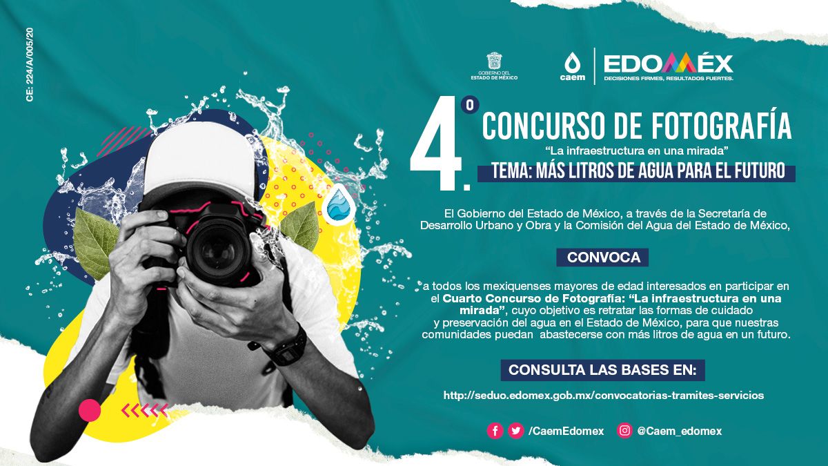 Invitan a mexiquenses a participar en el cuarto concurso de fotografía "la infraestructura en una mirada"