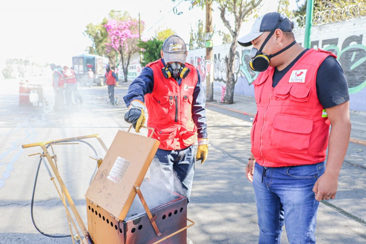 Implementamos programa de mantenimiento preventivo de vialidades principales, en Chimalhuacan 