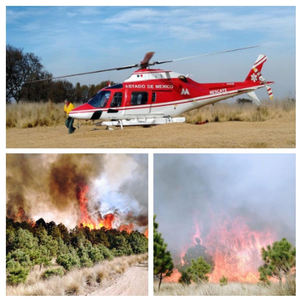 Atienden los tres órdenes de Gobierno incendio forestal en Toluca