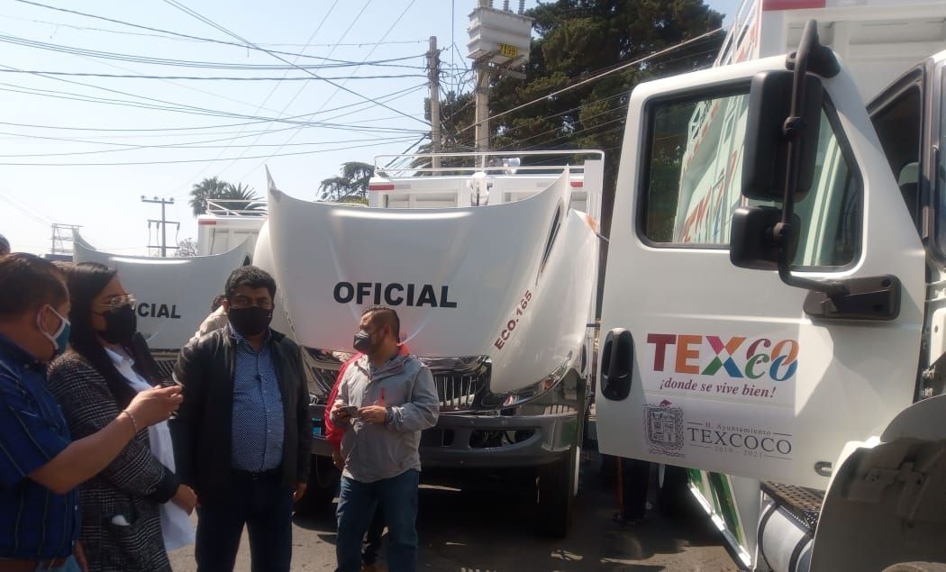 Con una inversión de 23 millones de pesos de recursospropios gobierno de Texcoco adquiere 10 camiones para recolección de basura  