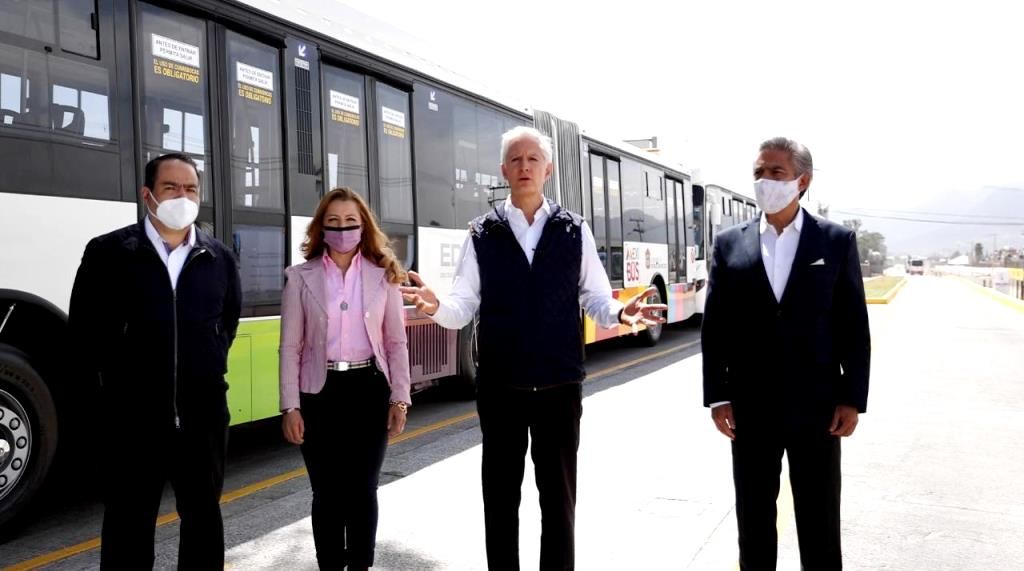 Alfredo del Mazo informa que la línea IV  del Mexibús  permitirá que habitantes del Valle de México cuenten con un servicio de transporte seguro, rápido y eficiente