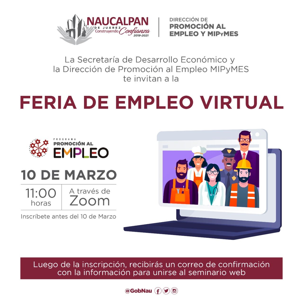¿Buscas trabajo? Haz tu registro para la Feria del Empleo Virtual en Naucalpan