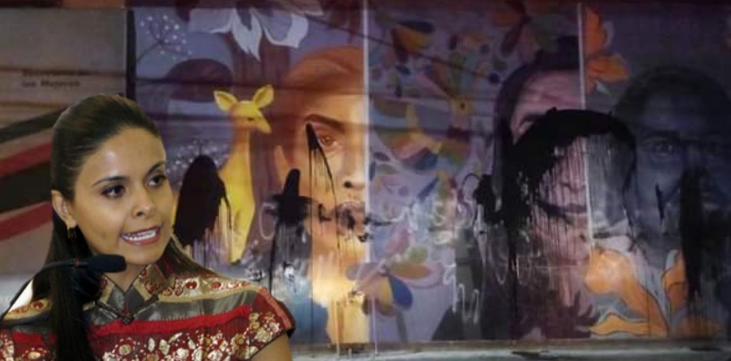 Denuncian a secretaria de la Mujer por mandar a vandalizar mural