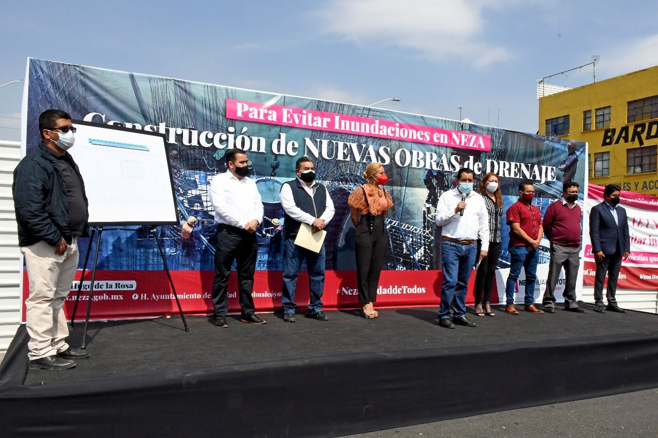 En Nezahualcóyotl arranca la construcción de nuevas obras de drenaje de tres kilómetros de extensión