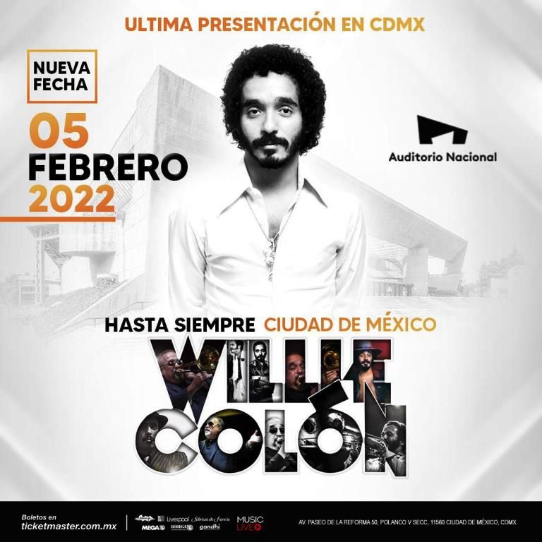 Willie Colón ofrecerá su último concierto en CDMX en el Auditorio Nacional