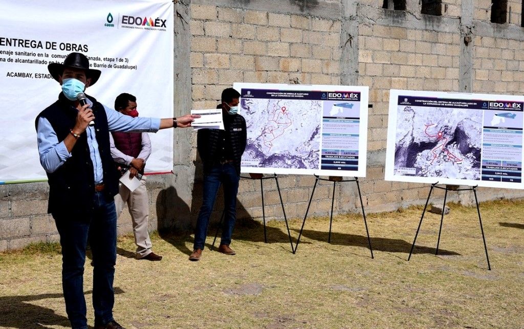 La CAEM beneficia con dos obras de drenaje sanitario a comunidades de Acambay