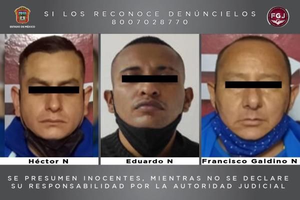En Chimalhuacan trio de delincuentes pasaran largos años en la carcel acusados de presunto secuestro agravado