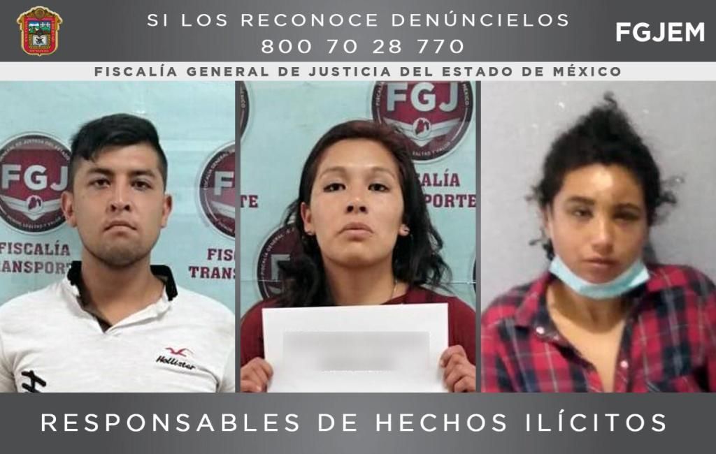 En Toluca dan 24 y 24 años de prision a dos féminas y un masculino por presuntos delitos al transporte publico