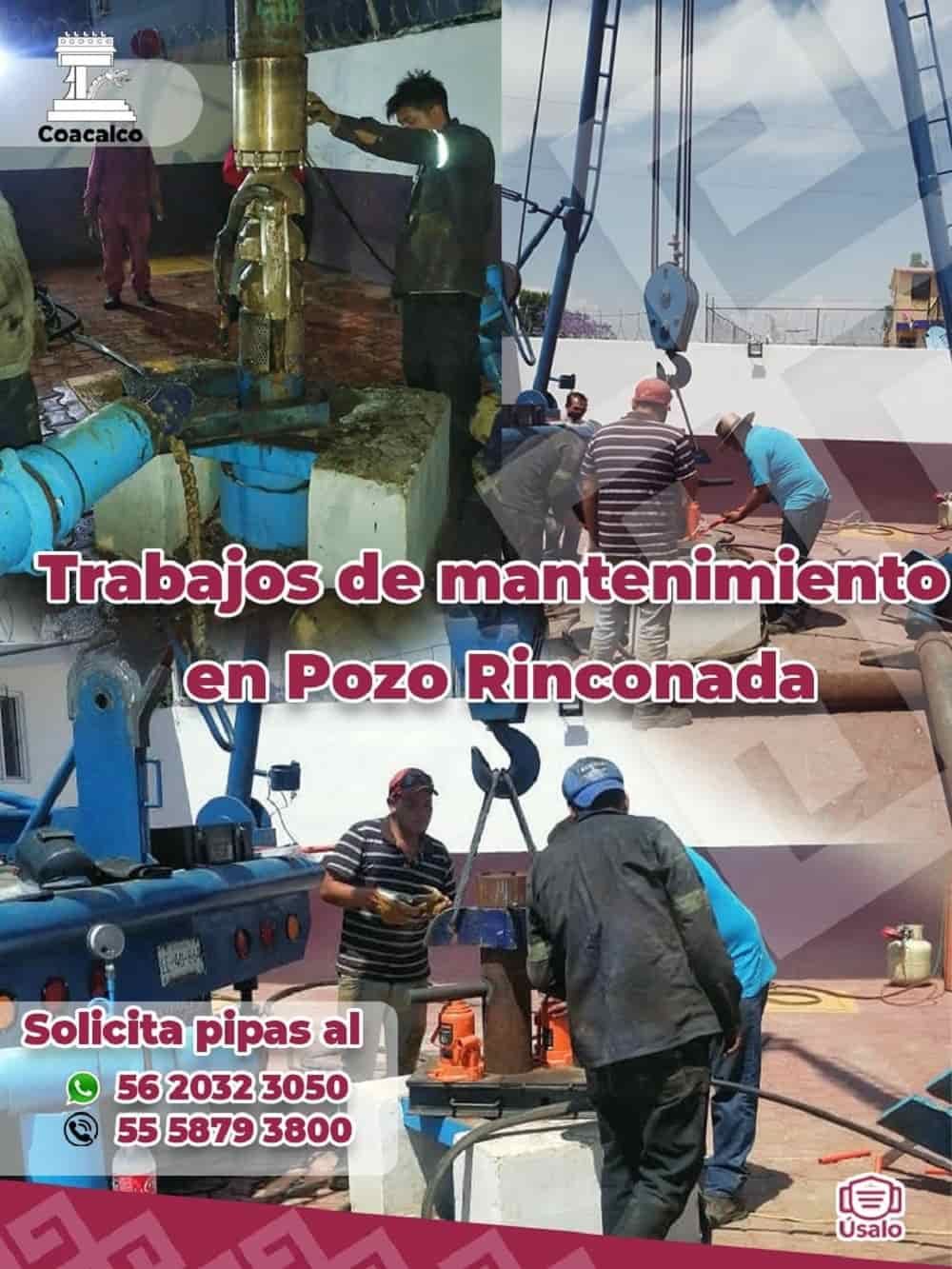 Rehabilitan pozos de agua potable en Coacalco