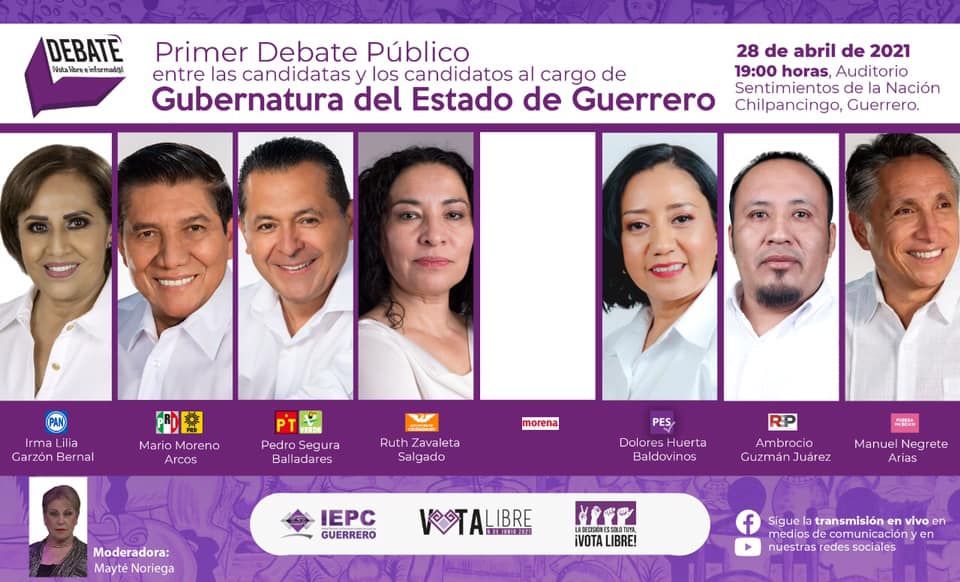 El 28 de abril, primer debate de candidatos al gobierno de Guerrero