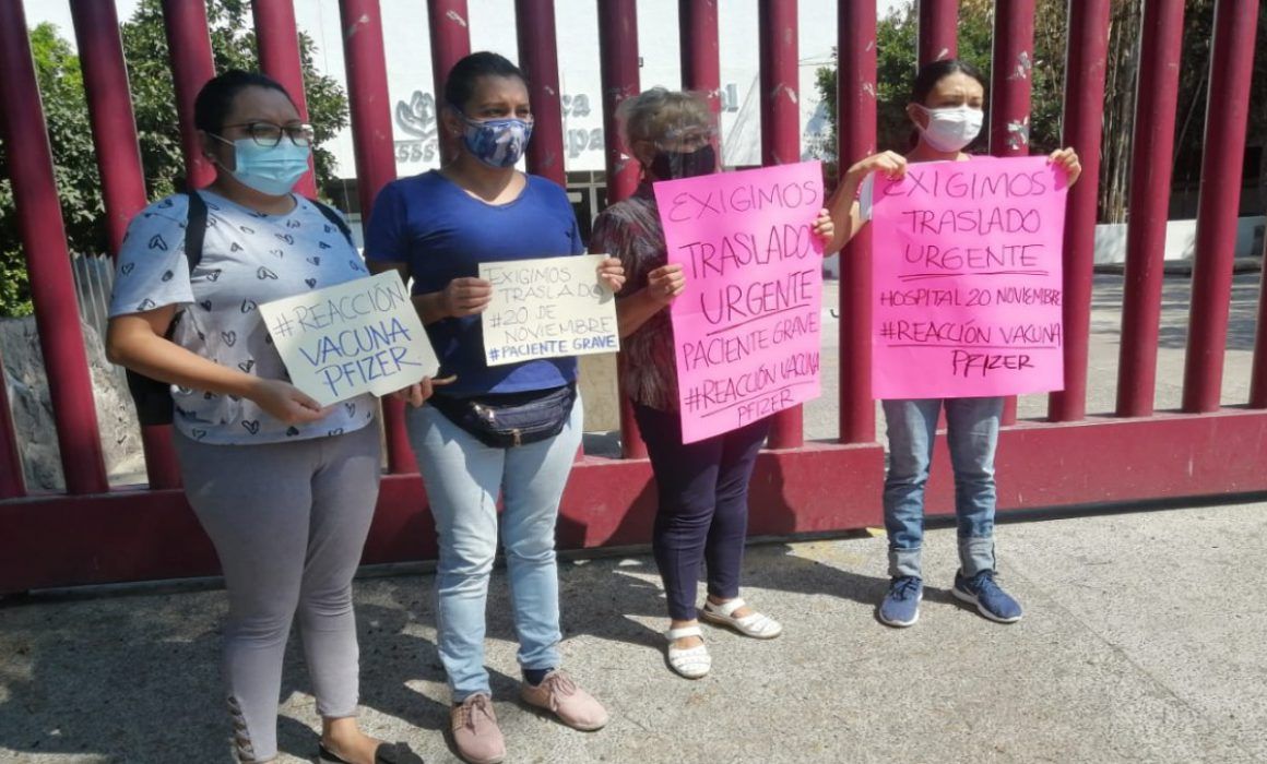 Protestan en el ISSSTE Chilpancingo; paciente reaccionó a vacuna, acusan